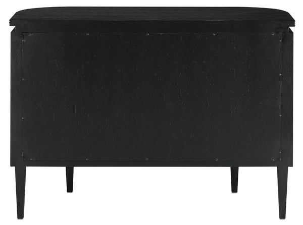 Briallen Black Demi-Lune Cabinet with Antique Brass Pulls, Soft Close Hinges & Adjustable Shelves