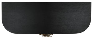 Briallen Black Demi-Lune Cabinet with Antique Brass Pulls, Soft Close Hinges & Adjustable Shelves