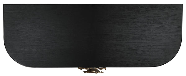 Briallen Black Demi-Lune Cabinet with Antique Brass Pulls, Soft Close Hinges & Adjustable Shelves