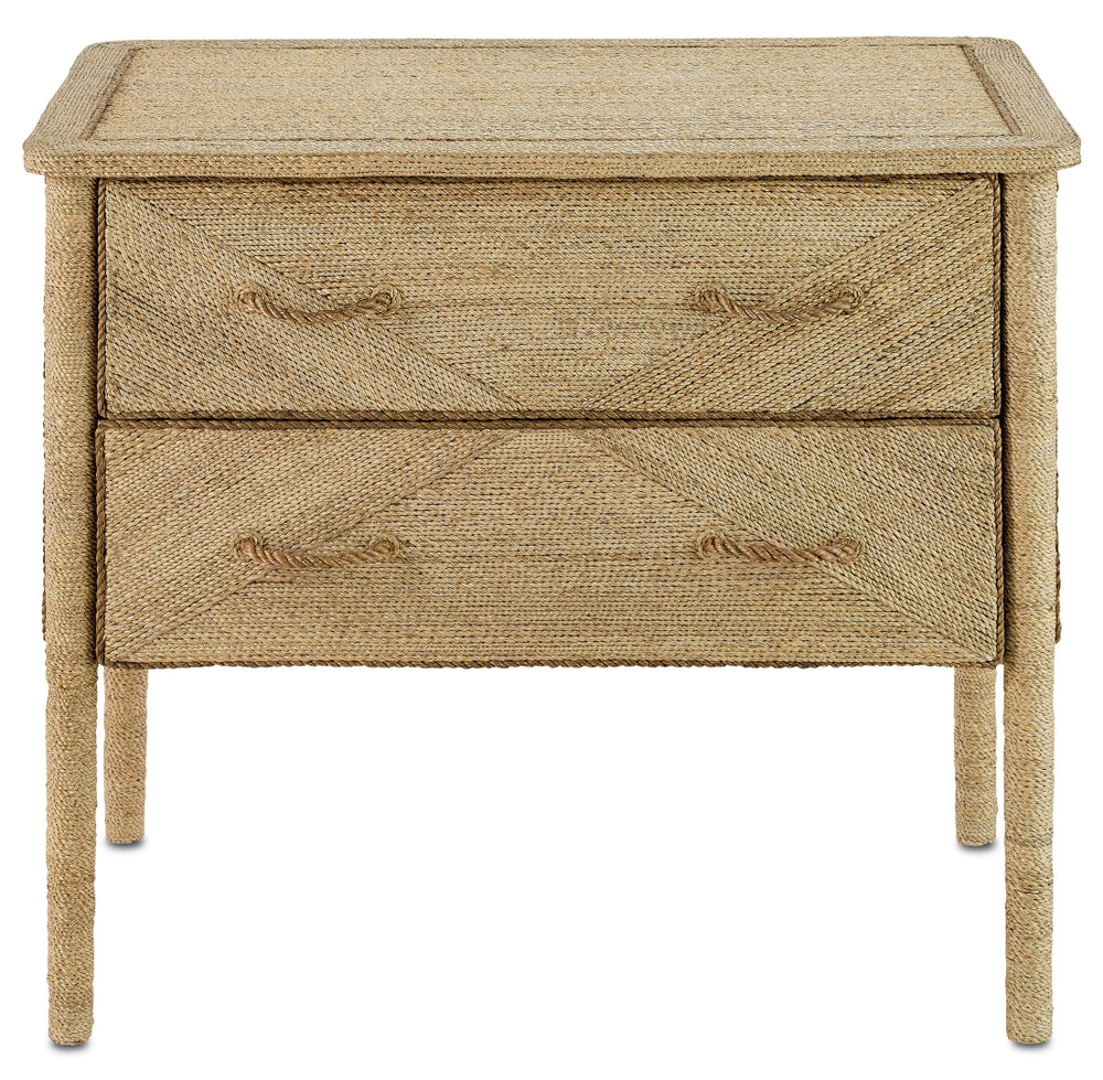 Kaipo Two-Drawer Chest - Nautical-Inspired Artistry with Handcrafted Abaca Rope & Durable Design