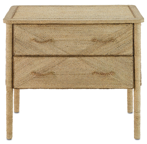 Kaipo Two-Drawer Chest - Nautical-Inspired Artistry with Handcrafted Abaca Rope & Durable Design