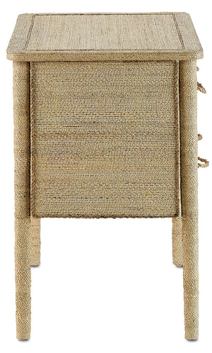 Kaipo Two-Drawer Chest - Nautical-Inspired Artistry with Handcrafted Abaca Rope & Durable Design