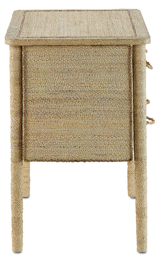 Kaipo Two-Drawer Chest - Nautical-Inspired Artistry with Handcrafted Abaca Rope & Durable Design