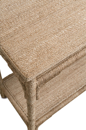 Olisa Console Table - Hand-Wrapped Abacá Rope & Rattan Design with Natural Elegance and Safety Features