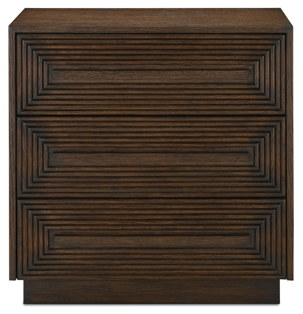 Morombe Chest - Elegant Distressed Cocoa Finish with Soft Close Drawers & Adjustable Glides