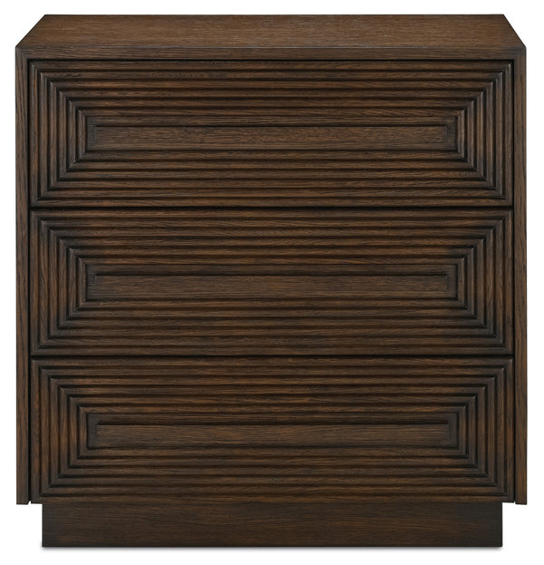 Morombe Chest - Elegant Distressed Cocoa Finish with Soft Close Drawers & Adjustable Glides