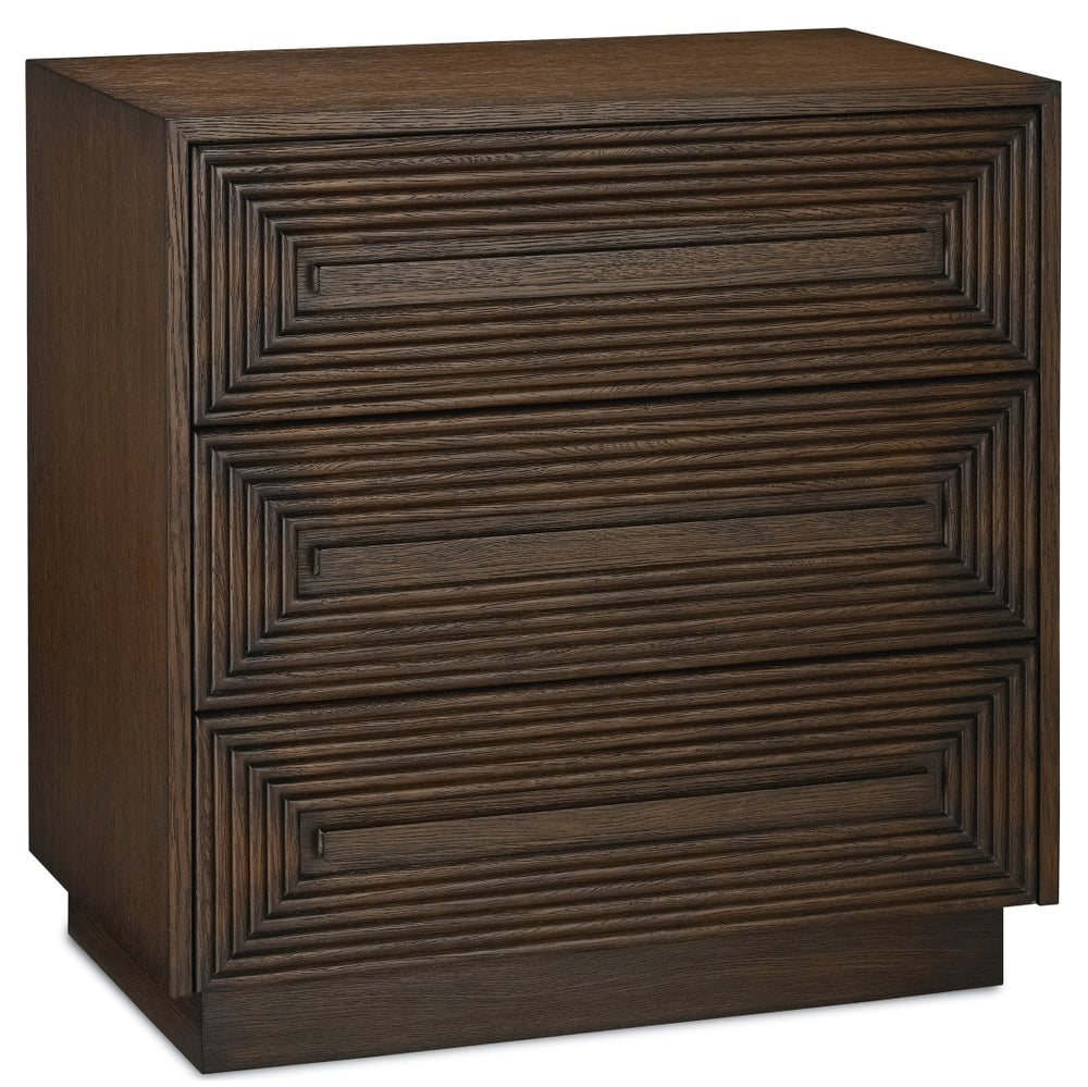 Morombe Chest - Elegant Distressed Cocoa Finish with Soft Close Drawers & Adjustable Glides