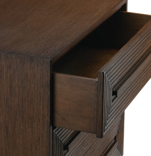 Morombe Chest - Elegant Distressed Cocoa Finish with Soft Close Drawers & Adjustable Glides