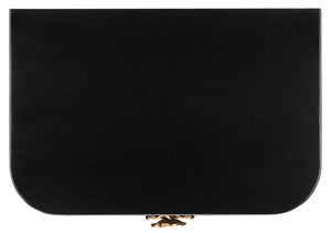 Briallen Black Nightstand with Antique Brass Floral Pull, Soft Close Drawers & Adjustable Glides