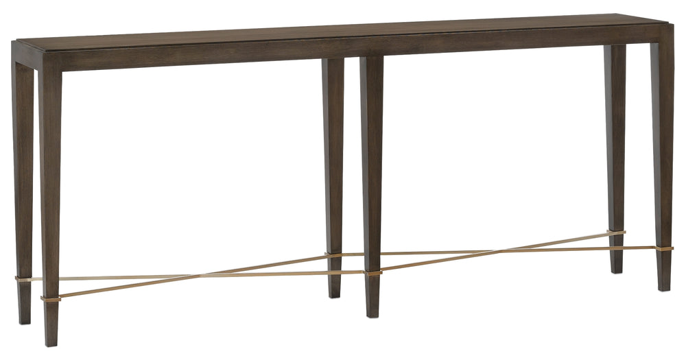 Verona Chanterelle Console Table – Elegant Mahogany Design with Champagne Accents for Modern Homes