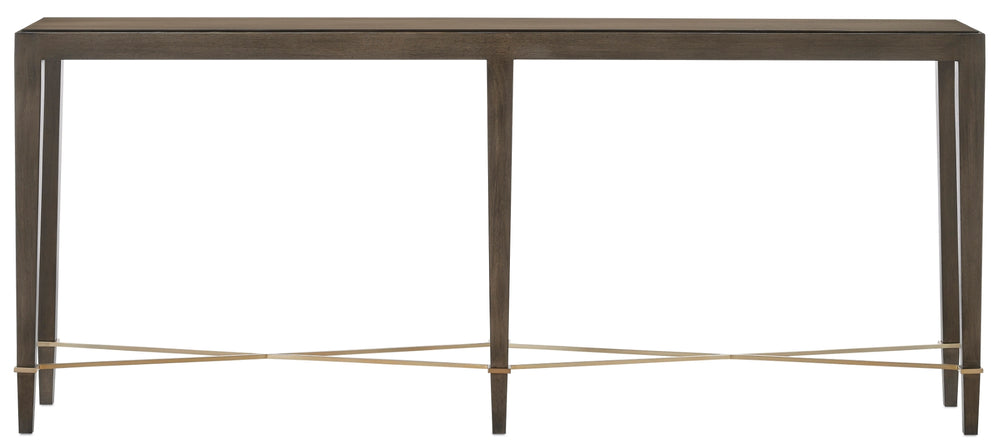 Verona Chanterelle Console Table – Elegant Mahogany Design with Champagne Accents for Modern Homes