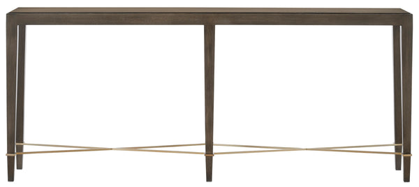 Verona Chanterelle Console Table – Elegant Mahogany Design with Champagne Accents for Modern Homes