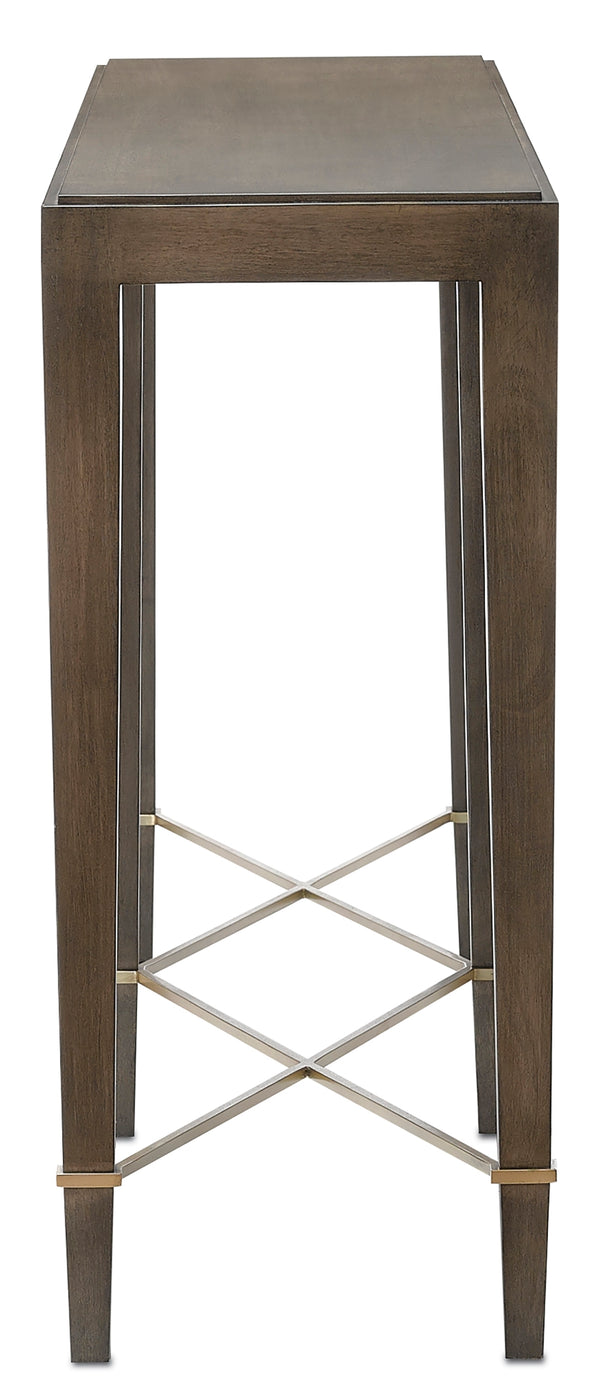 Verona Chanterelle Console Table – Elegant Mahogany Design with Champagne Accents for Modern Homes