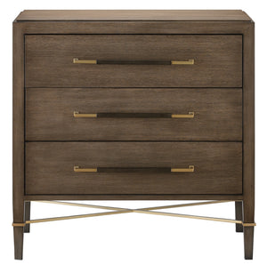Verona Chanterelle Chest - Elegant Mahogany Storage with Soft Close Drawers & Stylish Champagne Accents