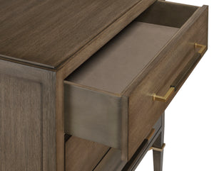 Verona Chanterelle Chest - Elegant Mahogany Storage with Soft Close Drawers & Stylish Champagne Accents