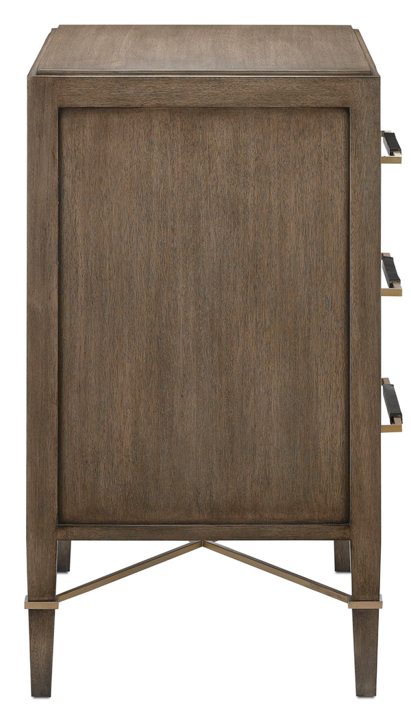 Verona Chanterelle Chest - Elegant Mahogany Storage with Soft Close Drawers & Stylish Champagne Accents