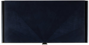 Kallista Writing Desk - Elegant Dark Sapphire Blue with Antique Brass Accents & Premium Features