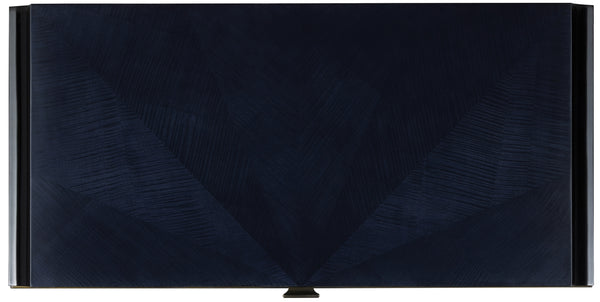 Kallista Writing Desk - Elegant Dark Sapphire Blue with Antique Brass Accents & Premium Features