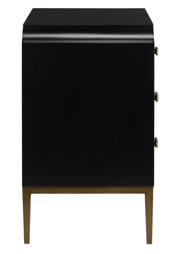 Kallista Chest - Elegant Dark Sapphire Blue with Antique Brass Accents & Soft-Close Doors, 34"W