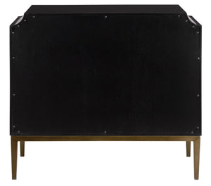 Kallista Chest - Elegant Dark Sapphire Blue with Antique Brass Accents & Soft-Close Doors, 34"W