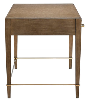 Verona Chanterelle Desk – Elegant Mahogany Design with Champagne Accents & Ball Bearing Drawers