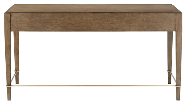 Verona Chanterelle Desk – Elegant Mahogany Design with Champagne Accents & Ball Bearing Drawers