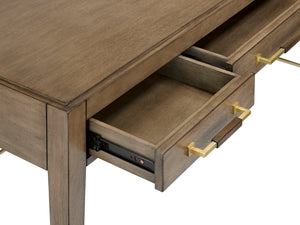 Verona Chanterelle Desk – Elegant Mahogany Design with Champagne Accents & Ball Bearing Drawers