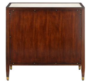 Evie Shagreen Chest - Vintage-Inspired Mahogany Storage with Soft Close Drawers and Brass Accents