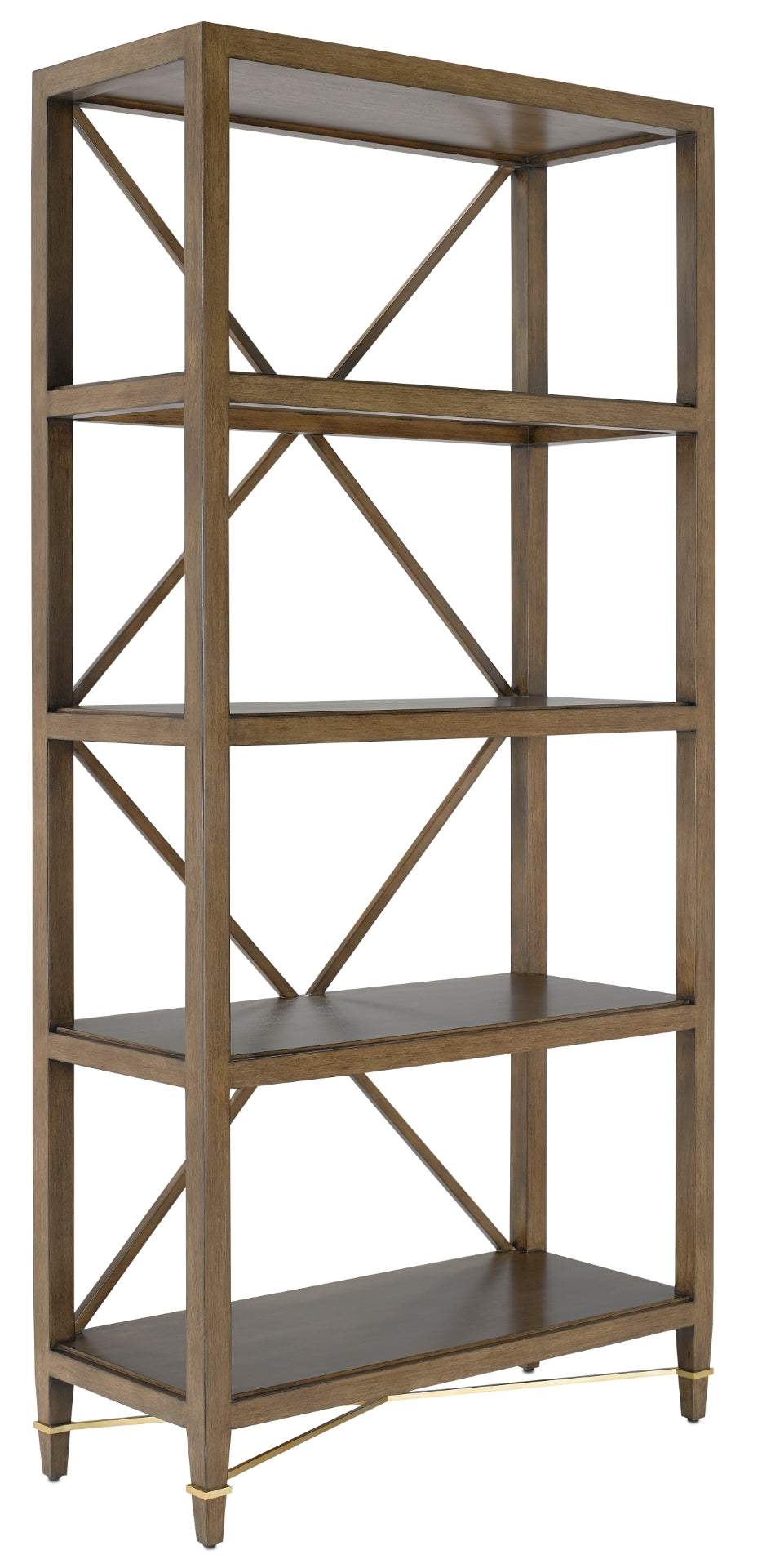 Verona Chanterelle Étagère - Elegant Mahogany Display Stand with 4 Fixed Shelves & Anti-Tip Kit