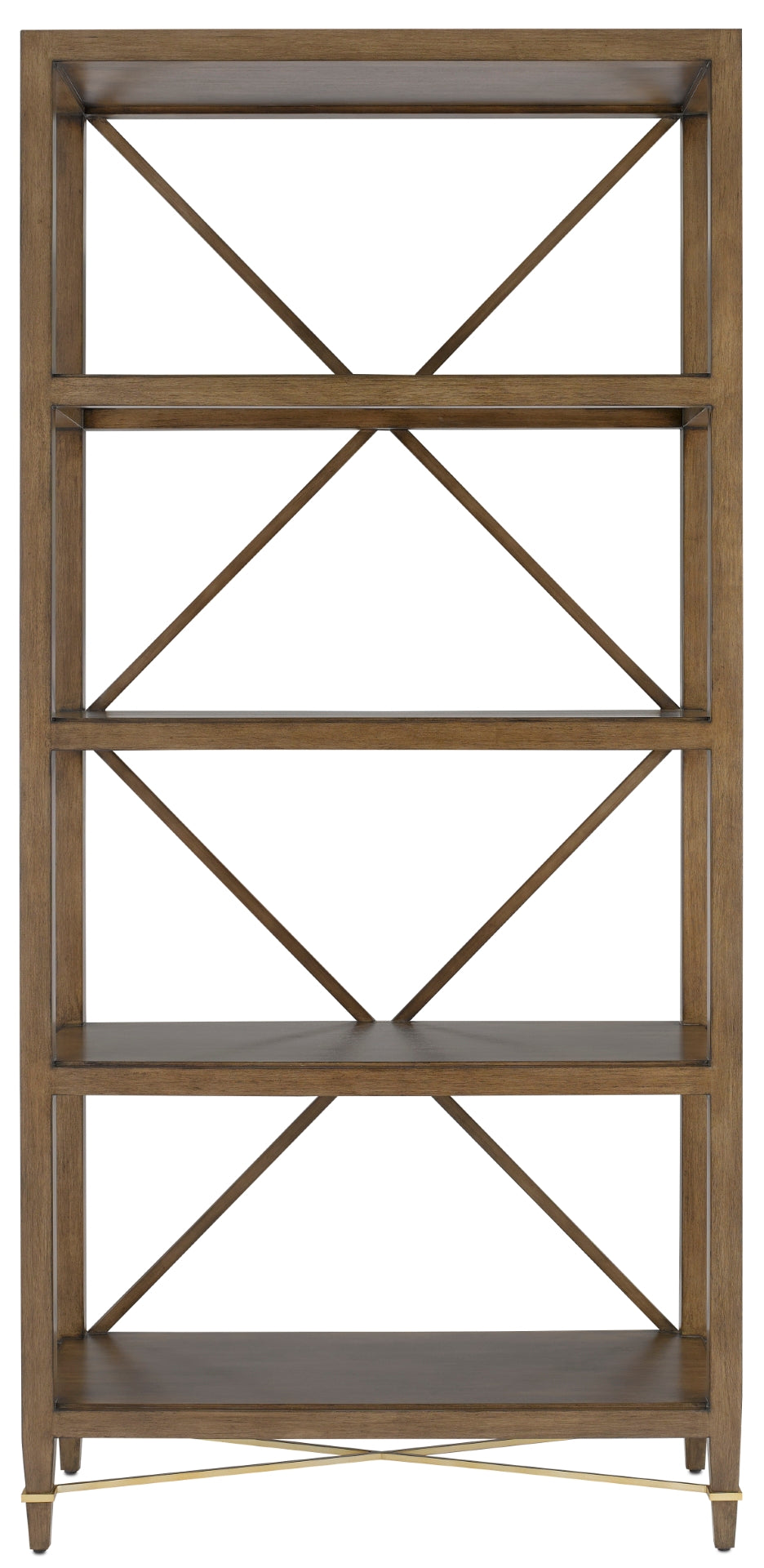 Verona Chanterelle Étagère - Elegant Mahogany Display Stand with 4 Fixed Shelves & Anti-Tip Kit