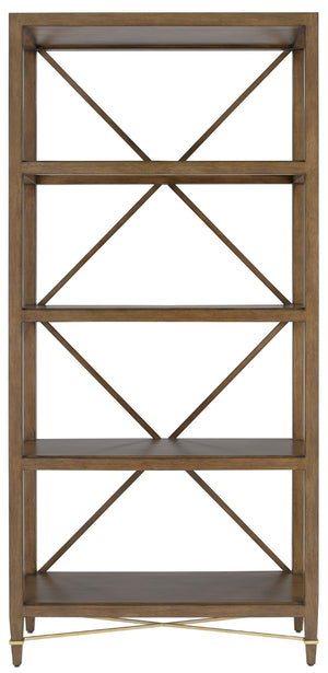 Verona Chanterelle Étagère - Elegant Mahogany Display Stand with 4 Fixed Shelves & Anti-Tip Kit