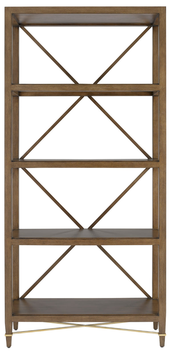Verona Chanterelle Étagère - Elegant Mahogany Display Stand with 4 Fixed Shelves & Anti-Tip Kit
