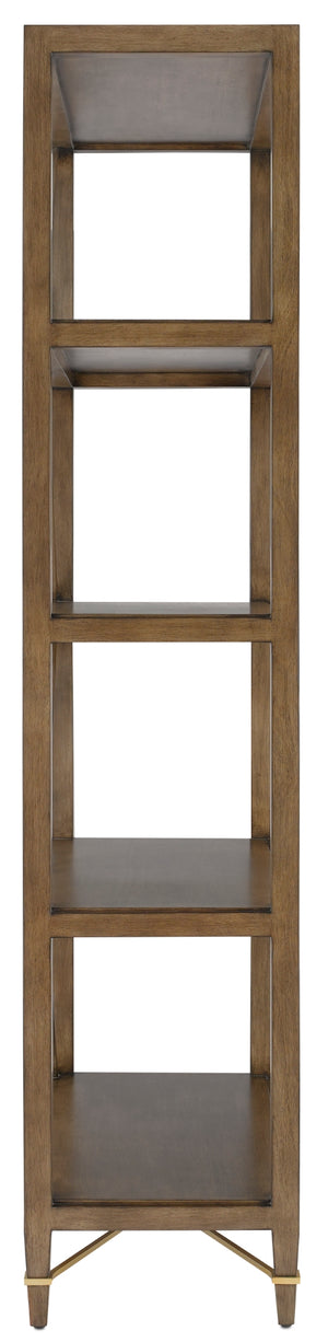 Verona Chanterelle Étagère - Elegant Mahogany Display Stand with 4 Fixed Shelves & Anti-Tip Kit