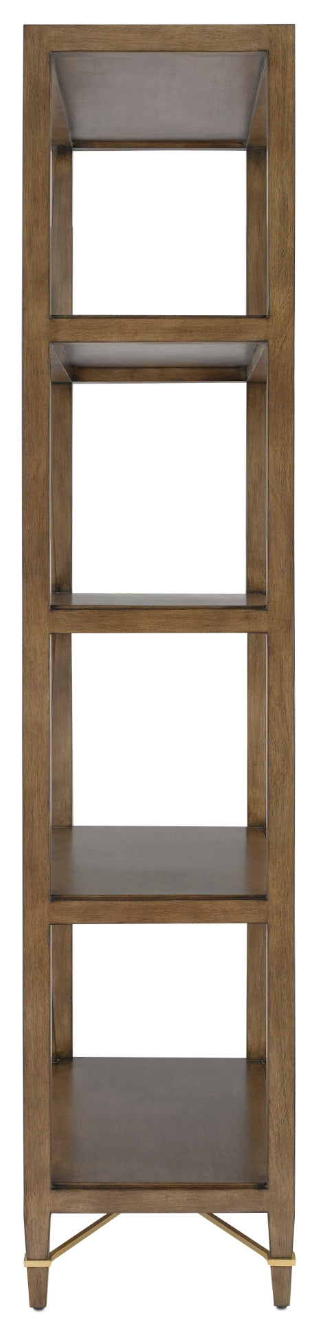 Verona Chanterelle Étagère - Elegant Mahogany Display Stand with 4 Fixed Shelves & Anti-Tip Kit