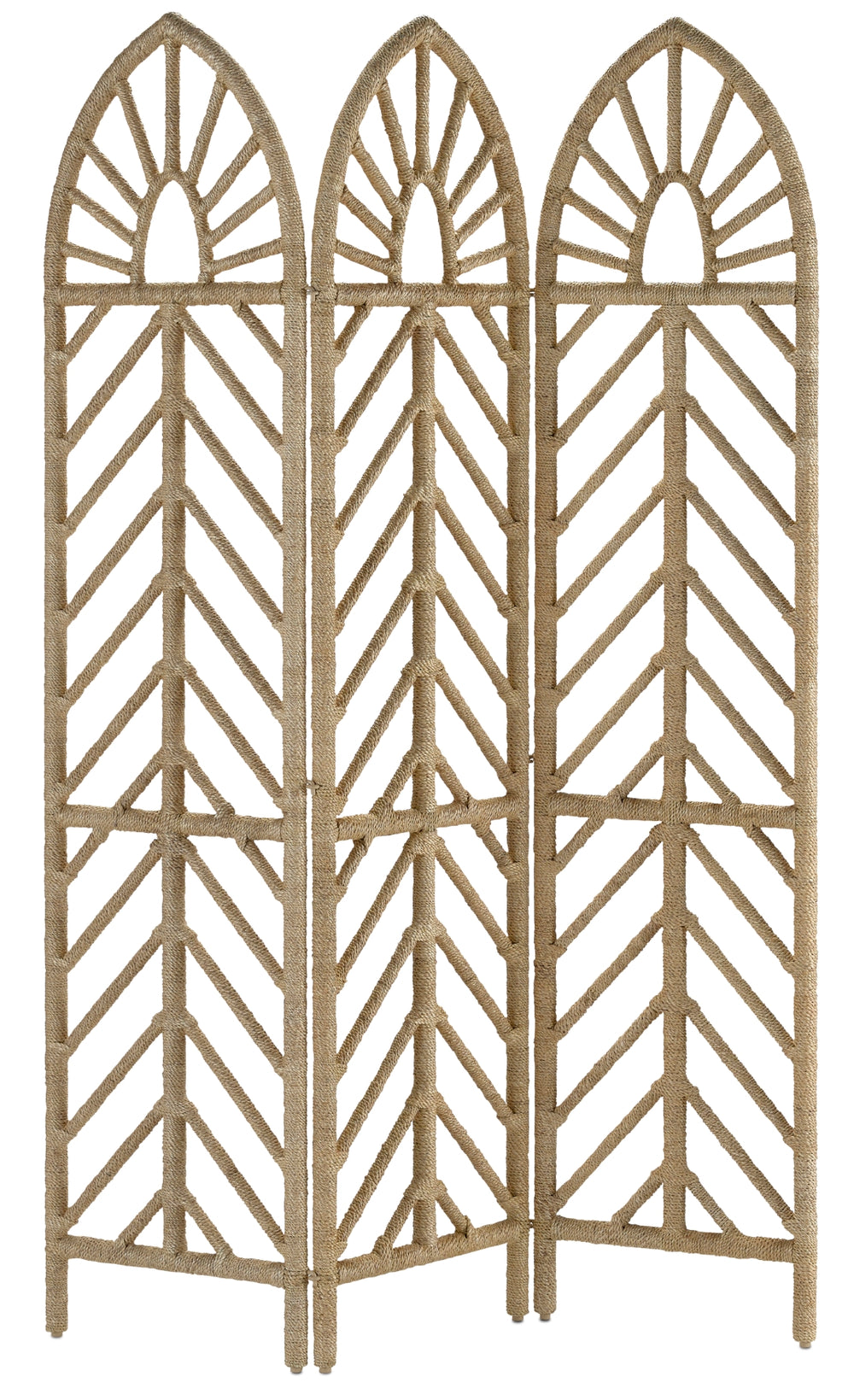 Samal Decorative Screen - Hand-Wrapped Natural Rope in Gothic Design, Adjustable & Safe for Indoors