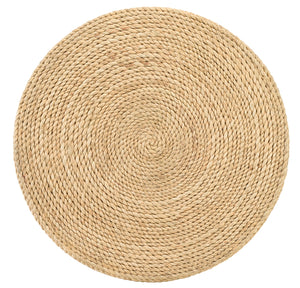 Macati Accent Table with Natural Rope Finish - Stylish Wood & Glass Pedestal for Home Decor