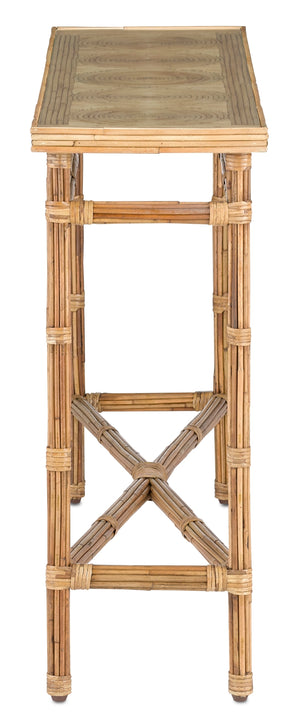 Silang Console Table - Handmade Rattan Beauty with Geometric Design and Glass Top for Stylish Spaces