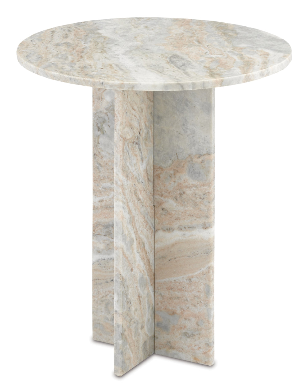 Harmon Marble Accent Table - Timeless Design with Unique Veining, Indoor Use, and Felt Bottom Protection