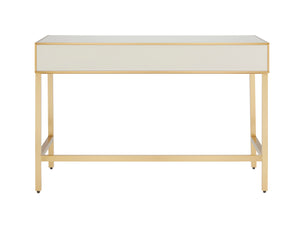 Arden Ivory Vanity with Antique Inspired Design, Brass Trim, Soft-Close Drawers & Elegant Finish