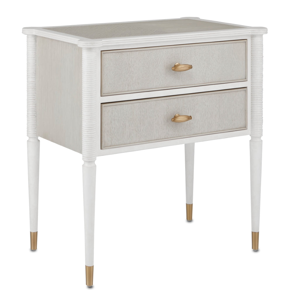 Aster Nightstand - Elegant Mahogany & Oak Design with Soft Close Drawers and Antique Brass Accents