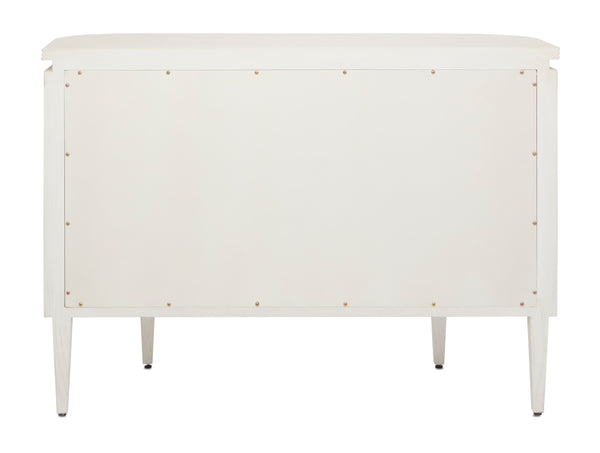 Briallen White Demi-Lune Cabinet - Elegant Cerused Oak with Brass Floral Pull, Soft Close Doors & Safety Features