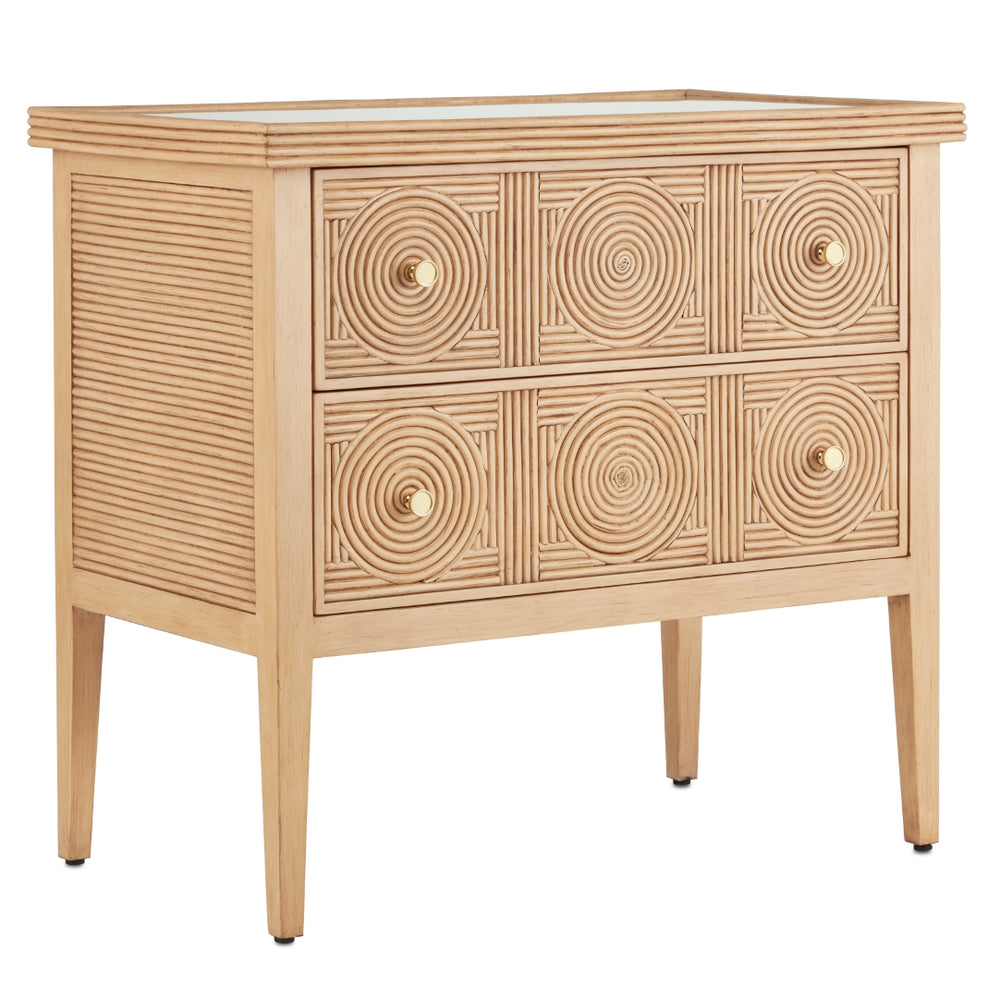 Santos Chest - Elegant Handcrafted Mahogany Storage with Rattan Pattern & Soft Close Drawers