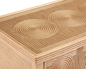 Santos Chest - Elegant Handcrafted Mahogany Storage with Rattan Pattern & Soft Close Drawers