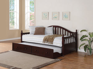 Traditional Arched Back Daybed with Trundle Cappuccino