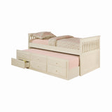 Casual Captain's Bed with Storage Trundle White