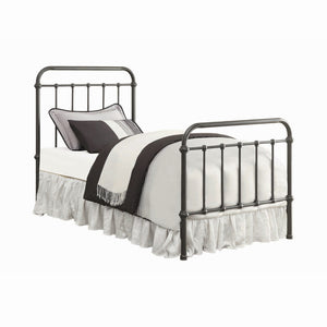 Livingston Traditional Panel Metal Bed Dark Bronze