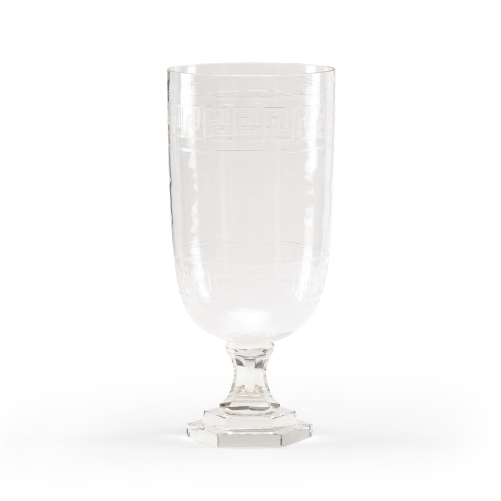 Athena Cut Crystal Hurricane Vase - Elegant 18" Tall Design with Stunning Clear Crystal Base