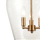 Darlene 13'' Wide 3-Light Pendant - Satin Brass