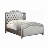 Belmont Traditional Tufted Upholstered Bed Metallic