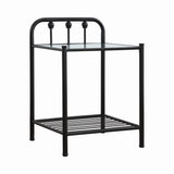 Livingston Contemporary 1-shelf Nightstand with Glass Top Dark Bronze